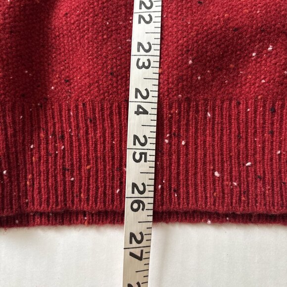 Jos A Bank Red Speckled V-neck Lambswool Sweater Size Large - Picture 6 of 7